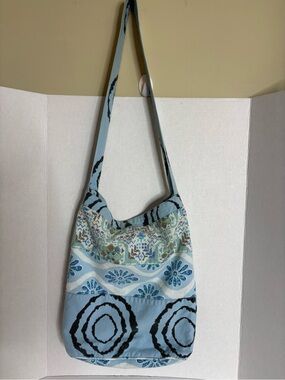 Old Navy Boho Light Blue Patterned Shoulder Bag